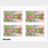 STICKER RECTANGULAIRE DRAGON CUPIDE, COEUR ET FLÈCHE IMAGINAIRE VALENTIN (Feuille)