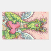 STICKER RECTANGULAIRE DRAGON CUPIDE, COEUR ET FLÈCHE IMAGINAIRE VALENTIN (Devant)