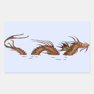 Sticker Rectangulaire Dragon de mer