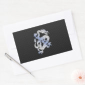 Sticker Rectangulaire Dragon de style Chrome dans Peau de serpent noir I (Enveloppe)