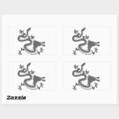 Sticker Rectangulaire Dragon de style oriental (Feuille)