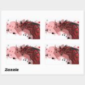 Sticker Rectangulaire Dragon d'incendie (version blanche) (Feuille)