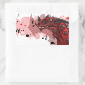 Sticker Rectangulaire Dragon d'incendie (version blanche) (Sac)