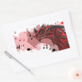 Sticker Rectangulaire Dragon d'incendie (version blanche) (Enveloppe)