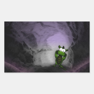 Sticker Rectangulaire Dragon doré