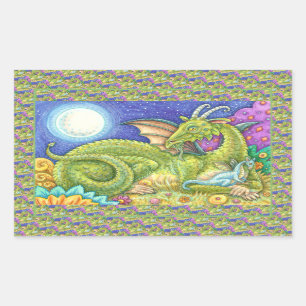 STICKER RECTANGULAIRE DRAGON FAMILLE PROCHAINE GÉNÉRATION, IMAGINAIRE WH