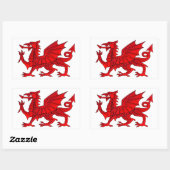 Sticker Rectangulaire Dragon gallois à effet de biseau (Feuille)