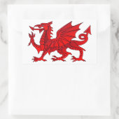 Sticker Rectangulaire Dragon gallois à effet de biseau (Sac)