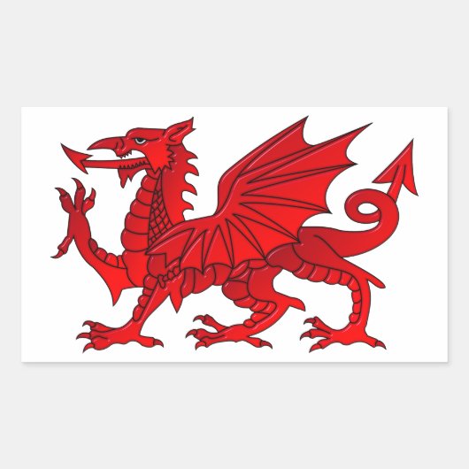 Sticker Rectangulaire Dragon gallois à effet de biseau (Devant)