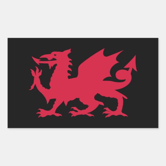 Sticker Rectangulaire Dragon gallois rouge (Devant)