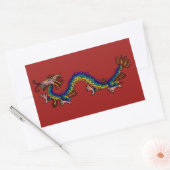 Sticker Rectangulaire Dragon oriental (Enveloppe)
