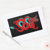 Sticker Rectangulaire Dragon rouge (Enveloppe)