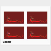 Sticker Rectangulaire Dragon rouge (Feuille)