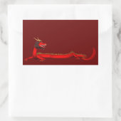 Sticker Rectangulaire Dragon rouge (Sac)
