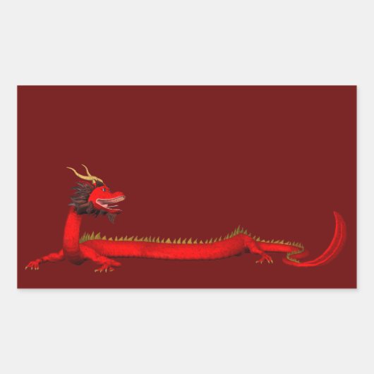 Sticker Rectangulaire Dragon rouge (Devant)