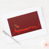 Sticker Rectangulaire Dragon rouge (Enveloppe)