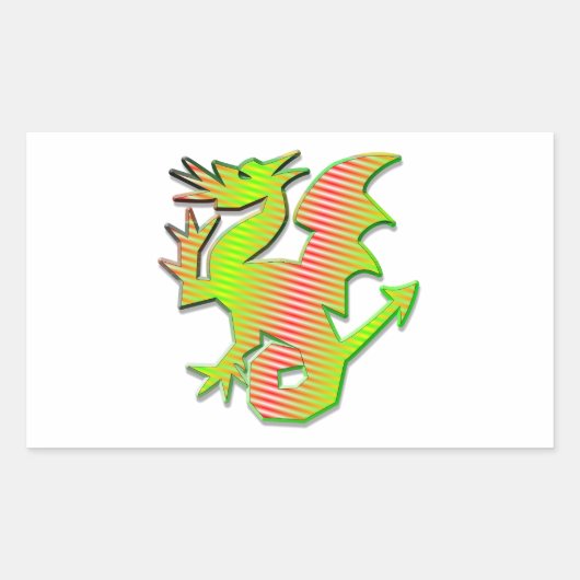Sticker Rectangulaire Dragon stylisé (Devant)