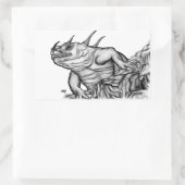 Sticker Rectangulaire Dragon sur le rocher (Sac)