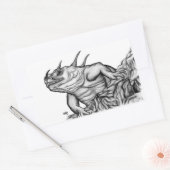 Sticker Rectangulaire Dragon sur le rocher (Enveloppe)