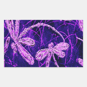 Sticker Rectangulaire Dragonfly Disco