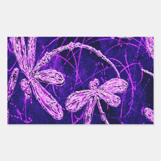Sticker Rectangulaire Dragonfly Disco (Devant)