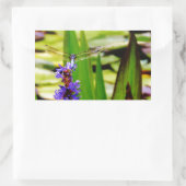 Sticker Rectangulaire Dragonfly lotus and purple flower (Sac)