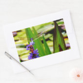 Sticker Rectangulaire Dragonfly lotus and purple flower (Enveloppe)