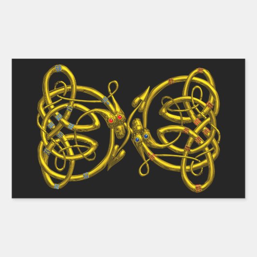 Sticker Rectangulaire DRAGONLOVE, noir (Devant)