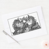 Sticker Rectangulaire Dragons chinois (Enveloppe)