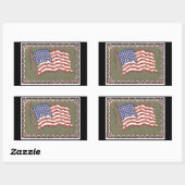 Sticker Rectangulaire Drapeau 48 étoiles (Feuille)