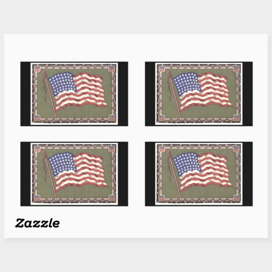 Sticker Rectangulaire Drapeau 48 étoiles (Feuille)