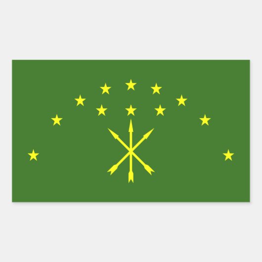 Sticker Rectangulaire Drapeau Adygea patriotique (Devant)