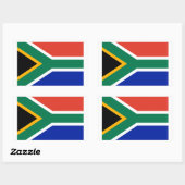 Sticker Rectangulaire Drapeau Afrique du Sud (Feuille)