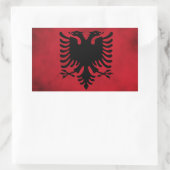 Sticker Rectangulaire Drapeau albanais Grunge [haute qualité] (Sac)