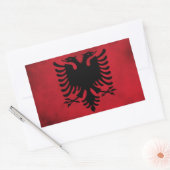 Sticker Rectangulaire Drapeau albanais Grunge [haute qualité] (Enveloppe)