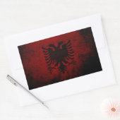 Sticker Rectangulaire Drapeau Albanie de Black Grunge (Enveloppe)