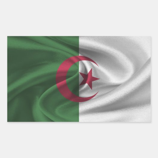 Sticker Rectangulaire Drapeau Algérie (Devant)