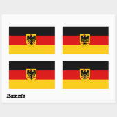 Sticker Rectangulaire Drapeau Allemagne/Allemagne (Feuille)