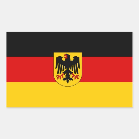 Sticker Rectangulaire Drapeau Allemagne/Allemagne (Devant)
