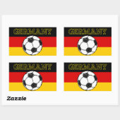 Sticker Rectangulaire Drapeau allemand avec football (Feuille)