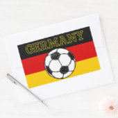 Sticker Rectangulaire Drapeau allemand avec football (Enveloppe)