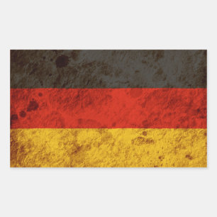 Sticker Rectangulaire Drapeau allemand rocailleux