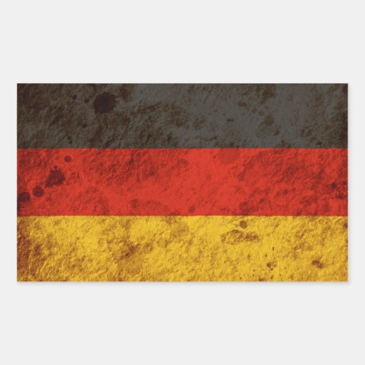 Sticker Rectangulaire Drapeau allemand rocailleux (Devant)