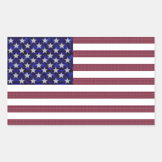 Sticker Rectangulaire Drapeau américain (Devant)
