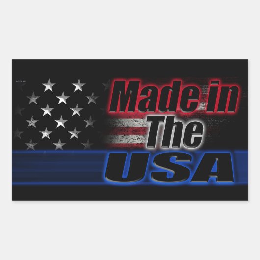 Sticker Rectangulaire Drapeau AMÉRICAIN (Devant)