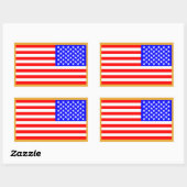Sticker Rectangulaire Drapeau américain (Feuille)