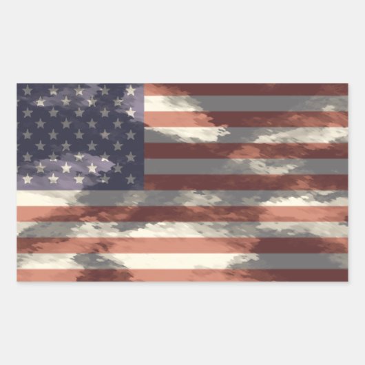 Sticker Rectangulaire Drapeau américain (Devant)