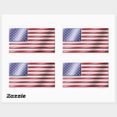 Sticker Rectangulaire Drapeau Américain 2 - USA - Métal (Feuille)