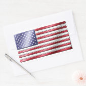 Sticker Rectangulaire Drapeau Américain 2 - USA - Métal (Enveloppe)