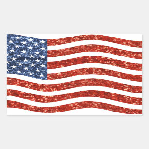 Sticker Rectangulaire drapeau américain à impression fausse séquence